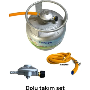 Karavan Tekne Kamp Ev Ocak Küçük  Tüp Dolu Başlık Hortum Set Piknik Tüpü Dedantör Takım Set