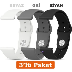Huawei Watch 3 Gt Gt2 GT2E Gt3 Gt4 Gt5 Pro Se Elite 46MM Uyumlu 22MM 3'lü Paket Silikon Kordon Seti