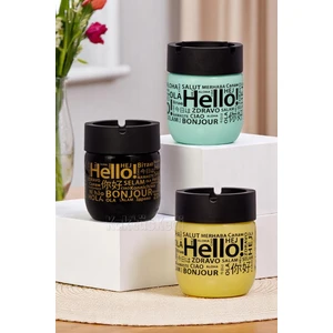 3 Adet Metal Kapaklı Kokusuz Hello Küllük Seti  7178091