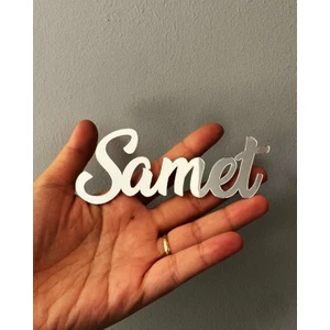 Pleksi Isim Etiket 12X5 cm Kendinden Yapışkanlı Süs ( 1 Adet )