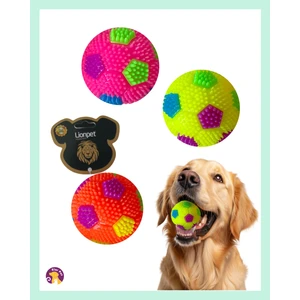 Lion Pets Sesli ve Işıklı Dikenli Dental Köpek Topu Oyuncağı 6 cm – Diş Sağlığı ve Oyun Için