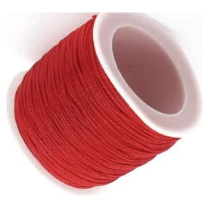 Paraşüt İpi, Bileklik-Kolye Örgü İpi 1 mm 50 Metre Kırmızı