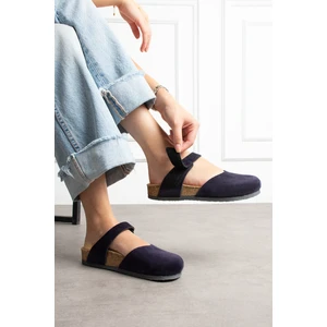 Lugano Hakiki Deri Mantar Taban Ortopedik Terlik