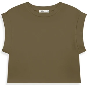 Yarım Kol Sıfır Yaka Basıc Yeşil T-Shırt