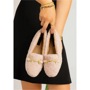 Kadın Zincirli Peluş Ev Terliği Ev Babeti Ev Ayakkabısı Bohça Çeyiz