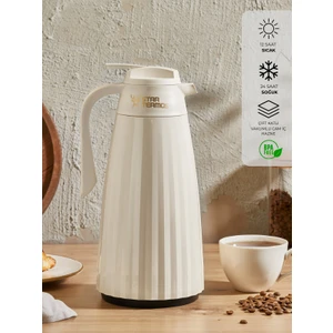 Star Termos Zagana Serisi  1.5 Litre Cam Termos Krem STH-6162