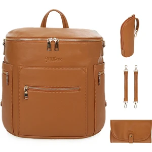 Soho Deri Bebek Bakım Çantası Taba