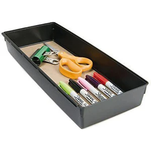 Interlocking Drawer Organizer – Siyah Çekmece Düzenleyici, 15 x 38 x 5 Cm