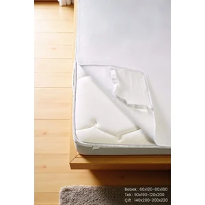 Vessino Home Alez Pamuklu Su Sıvı Geçirmez 4 Köşe Beyaz Yatak Koruyucu Tek Çift Kişilik Terletmeyen Yatak Alezi