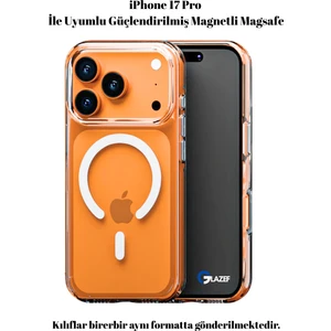 iPhone 17 Pro Kılıf Şeffaf Magsafe Magnetik Kamera Çıkıntılı Kılıf Kablosuz Şarj, Darbe Emici