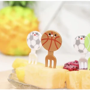 Çocuklar Için Top Şeklinde Minik Çatal Kürdanlar (6'lı)