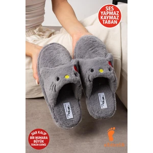 Sevimli Panda Figürlü Sessiz Yumuşak Taban Peluş Ev Içi Terlik Kışlık Unisex Ev Terliği