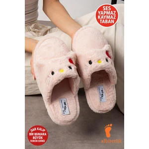 Sevimli Panda Figürlü Sessiz Yumuşak Taban Peluş Ev Içi Terlik Kışlık Unisex Ev Terliği