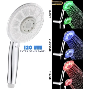 LED Duş Başlığı 120 mm Işıklı
