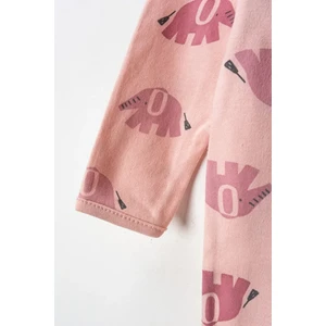 %100 Pamuk 9-12-18 Ay Kaktüs Çiçek 3'lü Patiksiz Manşetli Tulum (Kız Erkek Bebek Çocuk)