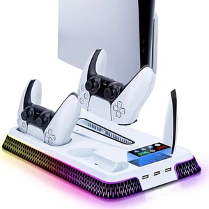 Ps5 Pro/Slim/Fat Playstation 5 Standart CD ve Dijital Sürüm Uyumlu RGB-LED Göstergeli Sd-66 Cooling Soğutuculu Fanlı ,Controller Şarjlı stand