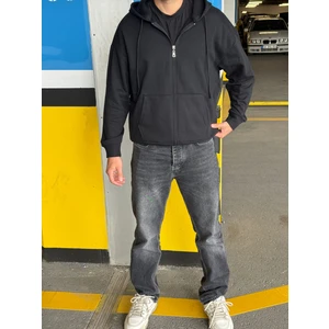 Erkek Overfit Fermuarlı Kapüşonlu Hırka