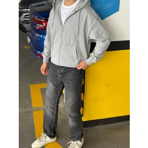 Erkek Overfit Fermuarlı Kapüşonlu Hırka