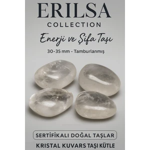 Tesbih Atölyesi Sertifikalı Tamburlanmış Doğal Kristal Kuvars Taşı Kütle – Enerji ve Şifa Taşı