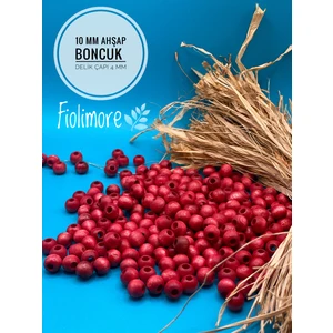 10 mm Ahşap Boncuk (50 gr 130 Adet)Geniş Delik Çapı 4 mm Makrome Çanta Bileklik Takı Renkli