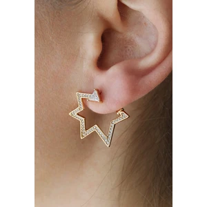 Vıp Çelik Zirkon Taş Işlemeli Yıldız Küpe