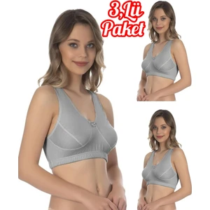 3'lü Ekonomik Paket Kalın Askılı %100 Pamuk Yarım Atlet ( Lambada Anne Sütyen ) EBRU32501