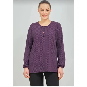 Kadın Giyim Uzun Kollu Puantiyeli Kışlık Anne Penyesi