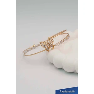 Zirkon Taşlı Kelebek Kadın Bileklik (Ayarlanabilir)
