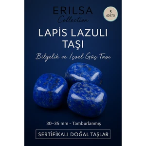 Tesbih Atölyesi Sertifikalı Lapis Lazuli Taşı Doğal Taş Kütle – Bilgelik ve İçsel Güç – 30-35 mm