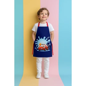 Ays Home Lacivert Araba Desen Çocuk Mutfak Boyama Önlüğü