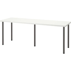 Çalışma Masası, Beyaz-Koyu Gri, 200X60 cm