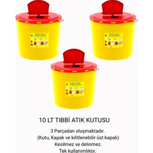 10 Lt Tıbbi Atık Kutusu 3'lü