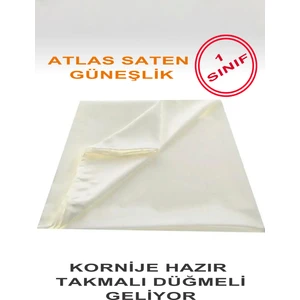 Kırık Beyaz Atlas Saten Güneşlik (Tül Perde ve Fon )Altına Her Kombine Yakışır! Tüm Odalara Şıklık Katar!