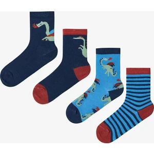 Erkek Çocuk Dragons Dinozor Desenli 4'lü Soket Çorap