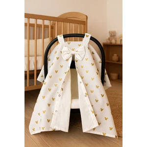 %100 Pamuktan Poplin Kumaş Mickey'li Puset Örtüsü (Tekli)