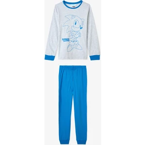 Lacivert Erkek Çocuk Sonic Uzun Kollu Pamuklu Pijama Takımı
