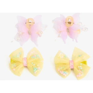 Renkli Kız Çocuk Kelebekli 4'lü Saç Tokası