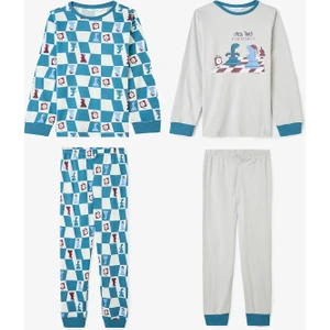 Erkek Çocuk Chess Time Dinozor Desenli Uzun Kollu Pamuklu 2'li Pijama Takımı