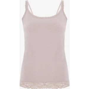 Gül Kurusu V Yaka İnce Askılı Pamuklu Atlet