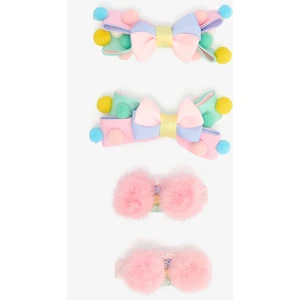 Renkli Kız Çocuk Gökkuşağı 4'lü Toka Seti