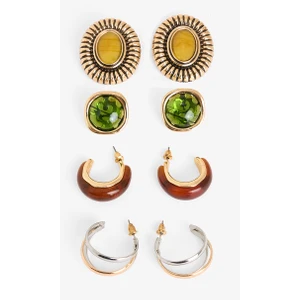 Altın Rengi Daren 4'lü Küpe Seti