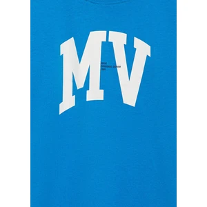 Mv Logo Baskılı Mavi Tişört 6610213-83865