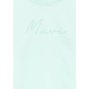 Mavi Logo Baskılı Yeşil Crop Tişört 7610181-71676