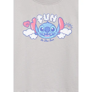 Stitch Baskılı Gri Tişört 7610374-70075