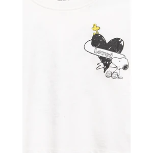 Peanuts Baskılı Ekru Tişört 7610373-70057