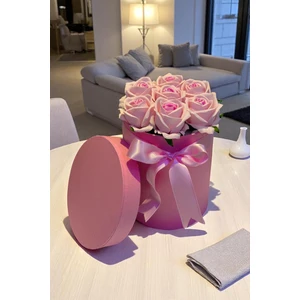 Sevgiliye Özel Hediye Gül Kutu Pembe Hediyelik Çiçek Doğum Günü Sepeti Kız Arkadaşa Eşe Sevgili