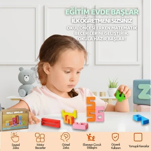 Eğitici Oyuncak Montessori Ahşap Sayı Blokları – 3 4 5 Yaş Okul Öncesi Matematik & Yapı Seti 10 Adet