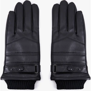 Çıtçıt Düğme Detaylı Suni Deri Eldiven