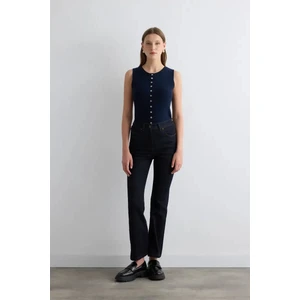 Tencel Denim Flare Pantolon - Lacivert