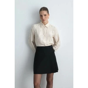 Tokalı Mini Etek - Siyah